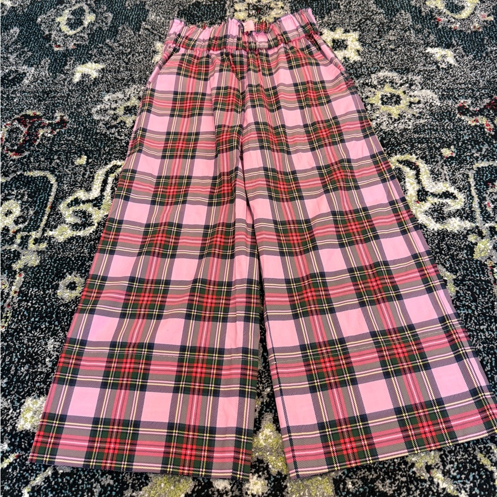 Quiet culture pink plaid pants size XS.